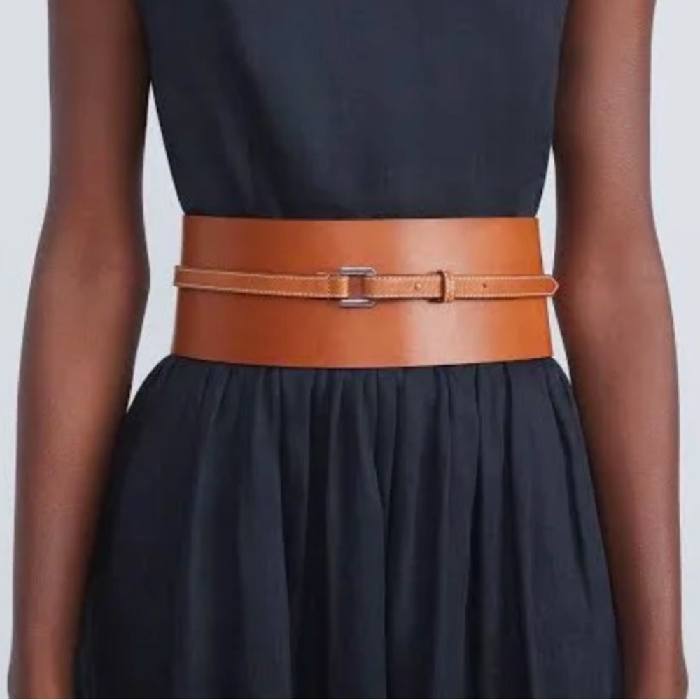NEW NWT LAFAYETTE 148 NEW YORK VACHETTA LEATHER OBI BELT